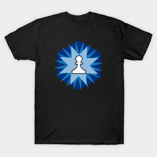 Chess Pawn (Blue burst) T-Shirt by kadaga